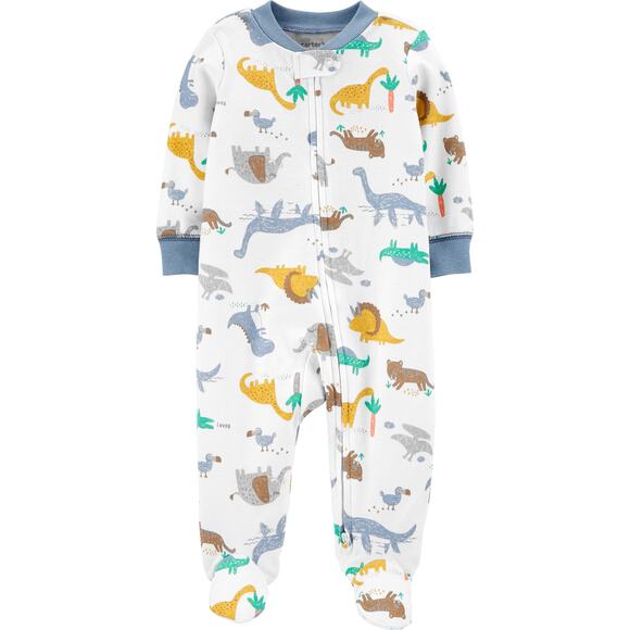 Carters Dinosaurs 2-Way Zip Cotton Sleep & Play PREEMIE NEW - Picture 1 of 5